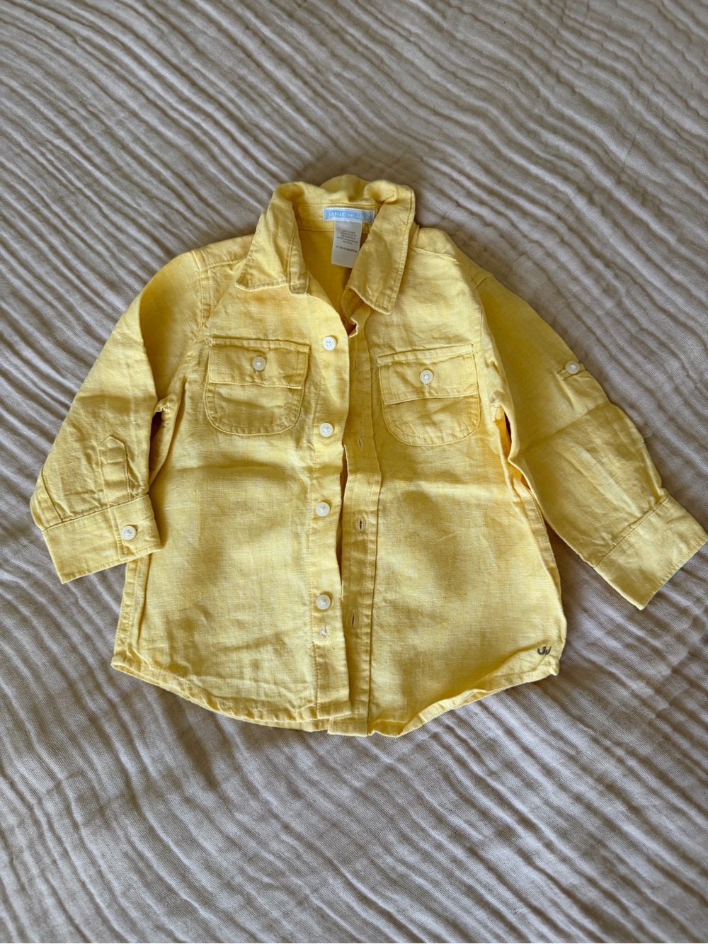 Janie and Jack Sunny Yellow Button-Down Shirt 12-18M